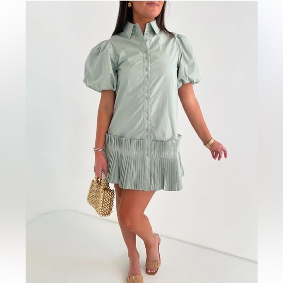 Aureum mint green pleated dress | size small - Picture 10 of 10